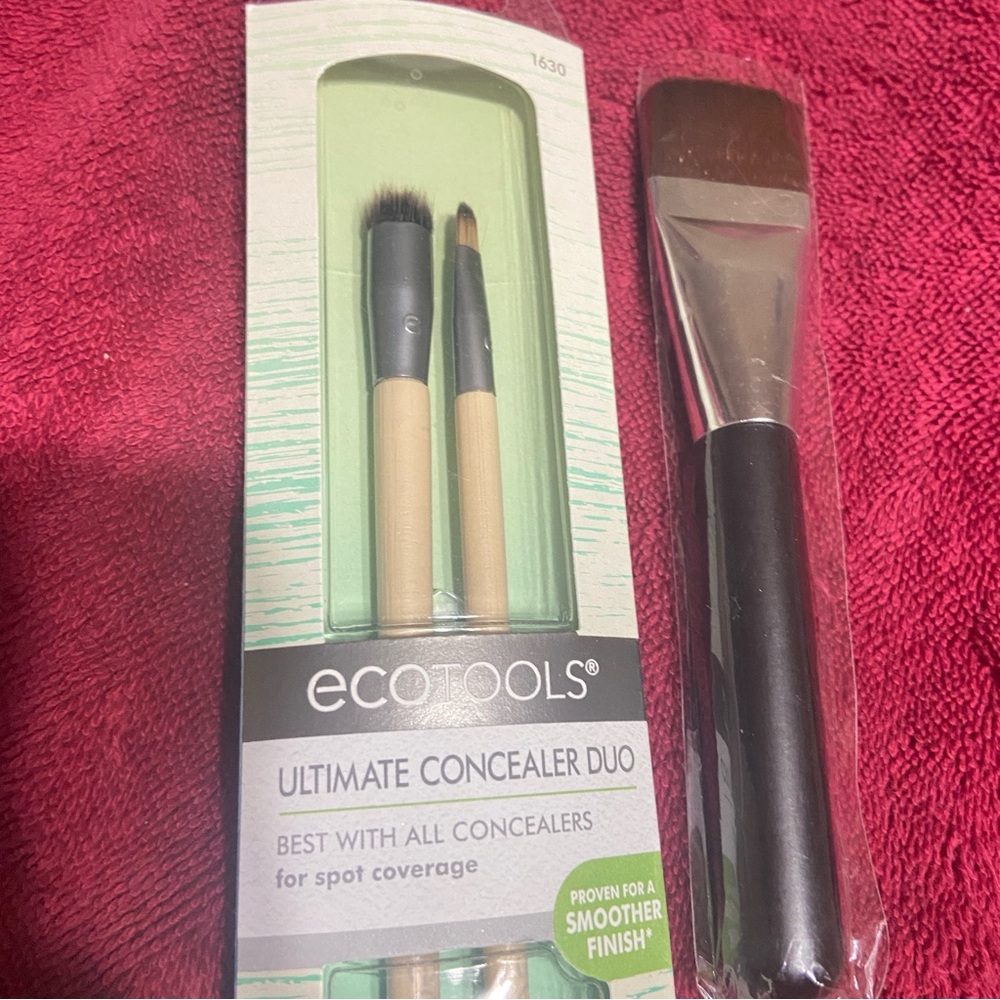 EcoTools ultimate concealer duo 2ct + NEW black large Angle brush total 3 pcs
